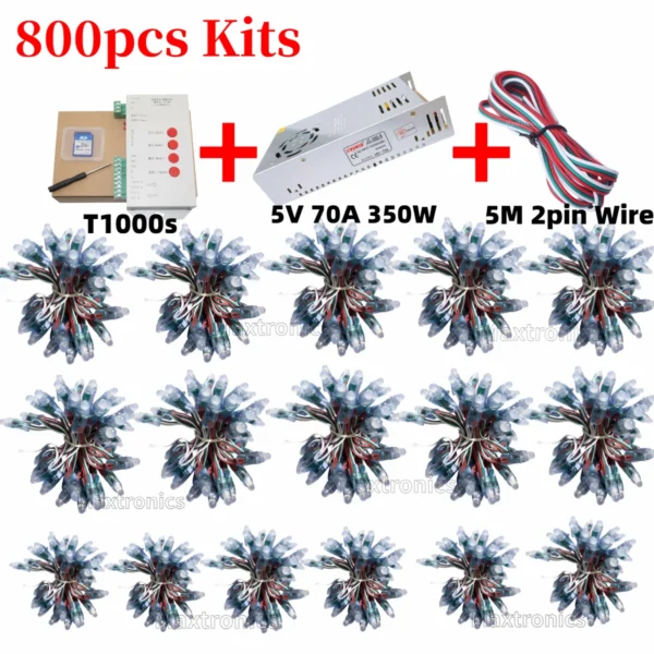 500/600/700pcs WS2811 Full Color LED Module Light Kits DC5V 12mm Waterproof RGB Color Digital LED Pixel Lamp for Festival Decor