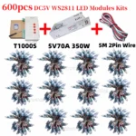 500/600/700pcs WS2811 Full Color LED Module Light Kits DC5V 12mm Waterproof RGB Color Digital LED Pixel Lamp for Festival Decor