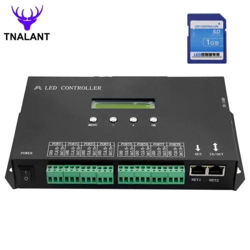 H807SA H807SB Wifi 8/4 Ports DMX/Artnet to SPI LED Pixel Controller With SD Card For WS2811 WS2812 WS2812b WS2815 Led Strip Light