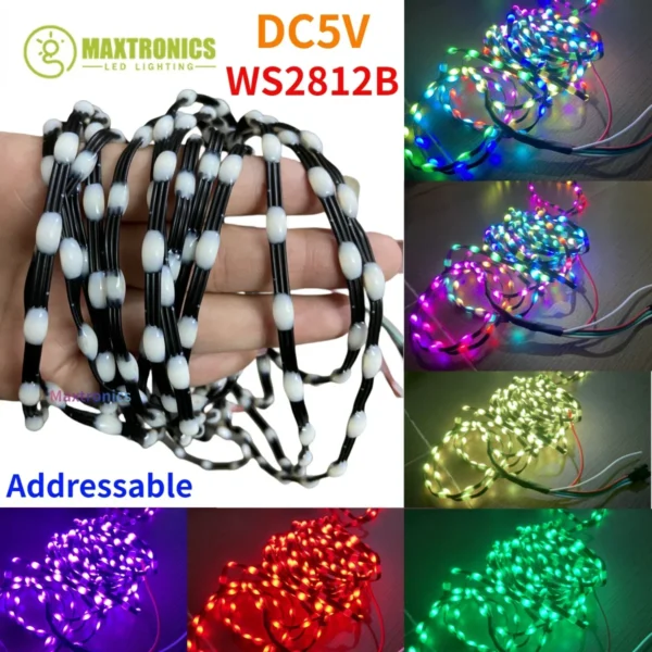 1000-3000pcs WS2811 LED Pebble Pixel String Light GRB Addressable Full Color IP67 DC5V 15/20/25/30mm/50mm/100mm Pitch Fairy Lamp