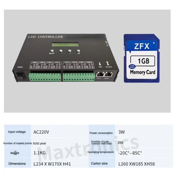 8 Port H807SA Controller Madrix Artnet To SPI Pixel Controller MAX 8192 Pixels For WS2811 WS2812 WS2812b WS2815 LED Strip Light