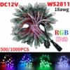 500-1000pcs WS2811 Resistor Bullet Led Pixel Light 18awg RBW Color Wire 13.5MM 12MM DC12V Connecter Full Color LED Modules Lamp
