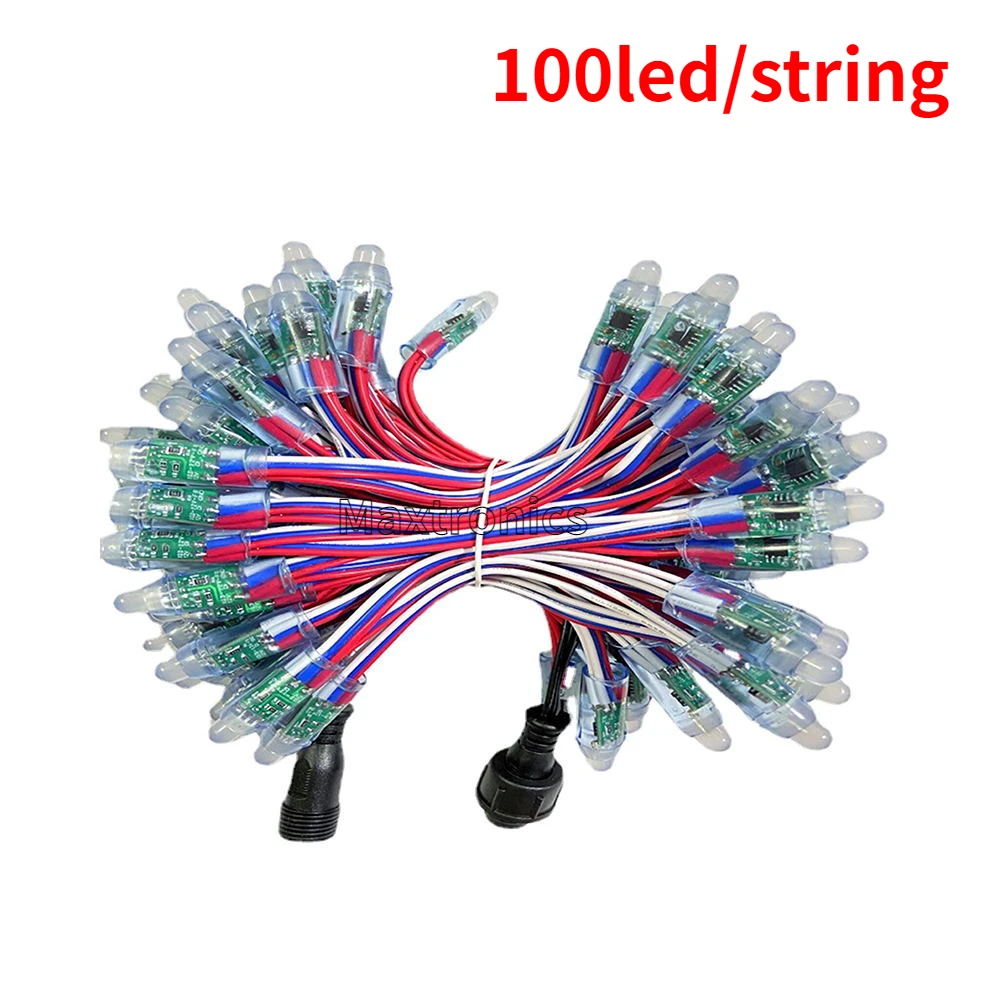 500-1000pcs WS2811 Resistor Bullet Led Pixel Light 18awg RBW Color Wire 13.5MM 12MM DC12V Connecter Full Color LED Modules Lamp