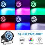 U'King 4PCS 200W 18 LED Par Light 4in1 18x8W RGBW Stage Light DMX 512 Control 4/8CH Flat Lighting Christmas DJ Party Disco Lamp 2 U'King 4PCS 200W 18 LED Par Light 4in1 18x8W RGBW Stage Light DMX 512 Control 4/8CH Flat Lighting Christmas DJ Party Disco Lamp