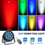 U'King 4PCS 80W Par Light 4in1 RGBW 14 LED Stage Effect Light DMX512 Remote Control Flat Light for KTV DJ Disco Bar Stage Light 2 U'King 4PCS 80W Par Light 4in1 RGBW 14 LED Stage Effect Light DMX512 Remote Control Flat Light for KTV DJ Disco Bar Stage Light