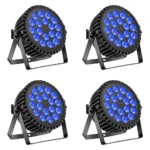 U'King 4PCS 200W LED Par Light DMX512 18x8W RGBW LED Wash Light Effect Flat Light for DJ Disco Party Club Wedding Stage Light