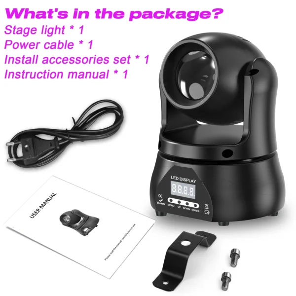 U'King 40W Beam Moving Head Light DMX512 RGBW Stage Light for DJ Concert Party Wedding Nightclub Professional Effect Lighting