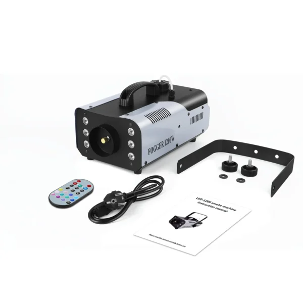 U'King 1200W Fog Machine 6LEDs Remote Fogger Ejector Disco Colorful Smoke Machine DJ Christmas Party Effects Stage Light