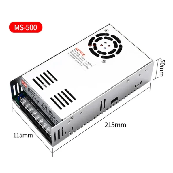 MZMW MS500 Switching Power Supply 500W 5V 12V 24V 36V 48v 60V 72V 80V 110V Adjustable Voltage Single Output MS-500-24 MS-500-48