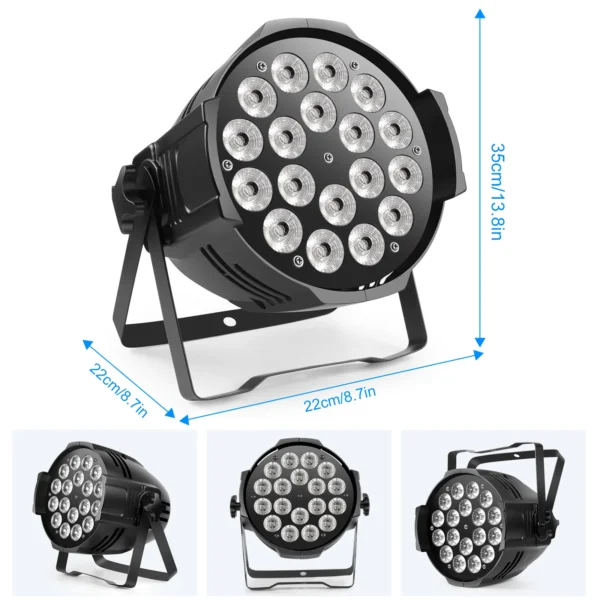 U'King 4PCS 200W 18 LED Par Light 4in1 18x8W RGBW Stage Light DMX 512 Control 4/8CH Flat Lighting Christmas DJ Party Disco Lamp