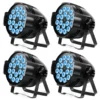 U'King 4PCS 200W 18 LED Par Light 4in1 18x8W RGBW Stage Light DMX 512 Control 4/8CH Flat Lighting Christmas DJ Party Disco Lamp