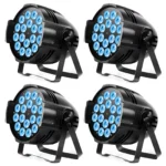 U'King 4PCS 200W 18 LED Par Light 4in1 18x8W RGBW Stage Light DMX 512 Control 4/8CH Flat Lighting Christmas DJ Party Disco Lamp 1 U'King 4PCS 200W 18 LED Par Light 4in1 18x8W RGBW Stage Light DMX 512 Control 4/8CH Flat Lighting Christmas DJ Party Disco Lamp