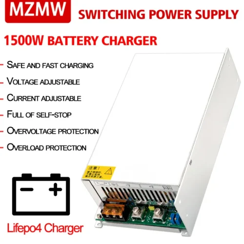 MZMW Lifepo4 Lithium battery charger adjustable power supply 12v 4s 24v 8s 36v 12s 48v 16s 60V 20s 72V 24S Fast Charger 0-102.7A