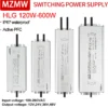 MZMW HLG 120W-600W IP67 Waterproof Industrial Switching Power Supply with PFC 100-260VAC AC-DC 12V 24V 36V 48V Led Driver SMPS