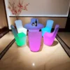 LED Illuminated round Cocktail Table Waterproof Plastic Coffee Table Commercial Bar Furniture Supply