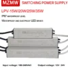 MZMW IP67 Waterproof Switching Power Supply LPV Series 15W 20W 25W 35W 100-240V AC TO DC 12V 24V LED Driver Lighting Transformer