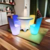 LED Illuminated round Cocktail Table Waterproof Plastic Coffee Table Commercial Bar Furniture Supply