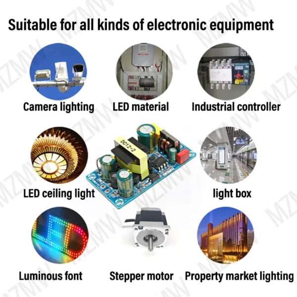 AC 90-260V to DC 5V 12V 24V 36V 48V 1A 2A 3A 4A 6A 7A 8A 9A Isolated Switching Power Supply Module Bare Board for Replace Repair