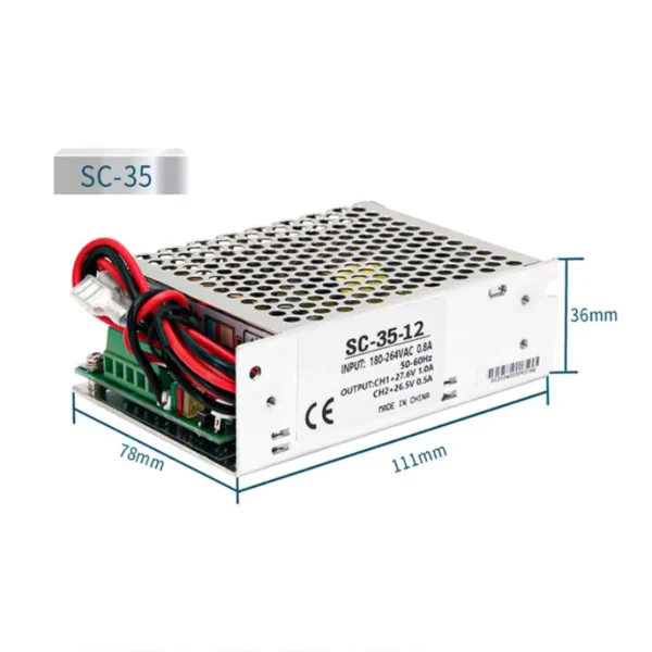 MZMW 35W MINI UPS Charge Function Switching Power Supply AC 110/220V DC 12V 24V 12 24 Volt CCTV Monitor Battery Charge SC-35-12