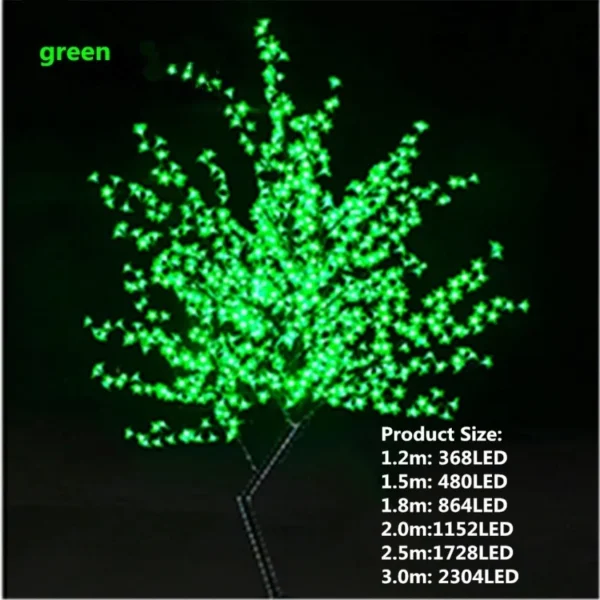 Waterproof Artificial LED Cherry Tree Night Light 1.5M-3M New Year Christmas Wedding Garden Decoration Light