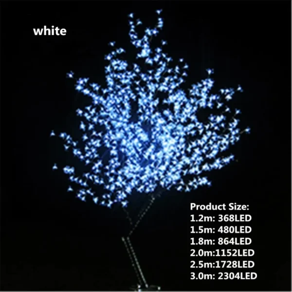 Waterproof Artificial LED Cherry Tree Night Light 1.5M-3M New Year Christmas Wedding Garden Decoration Light