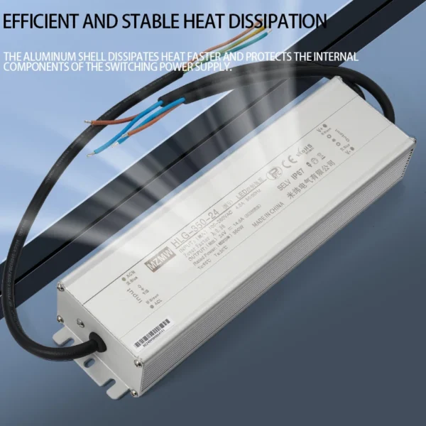 MZMW HLG 120W-600W IP67 Waterproof Industrial Switching Power Supply with PFC 100-260VAC AC-DC 12V 24V 36V 48V Led Driver SMPS