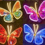 1pcs LED Outdoor Simulation Dynamic Static Butterfly Lights Holiday Party Home Christmas Decorations