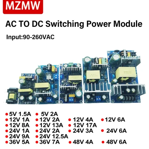 AC 90-260V to DC 5V 12V 24V 36V 48V 1A 2A 3A 4A 6A 7A 8A 9A Isolated Switching Power Supply Module Bare Board for Replace Repair