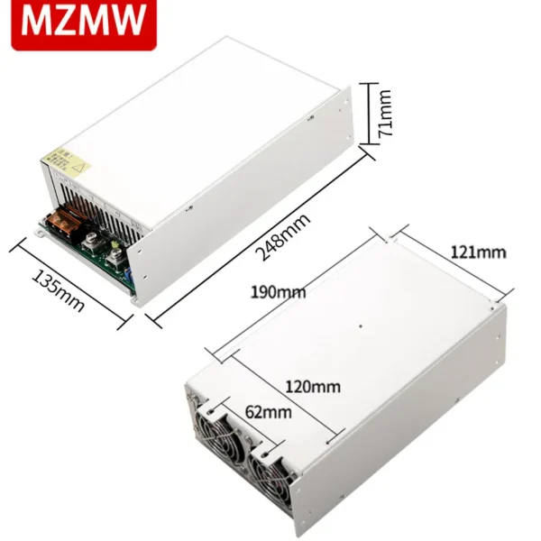 MZMW Lifepo4 Lithium battery charger adjustable power supply 12v 4s 24v 8s 36v 12s 48v 16s 60V 20s 72V 24S Fast Charger 0-102.7A