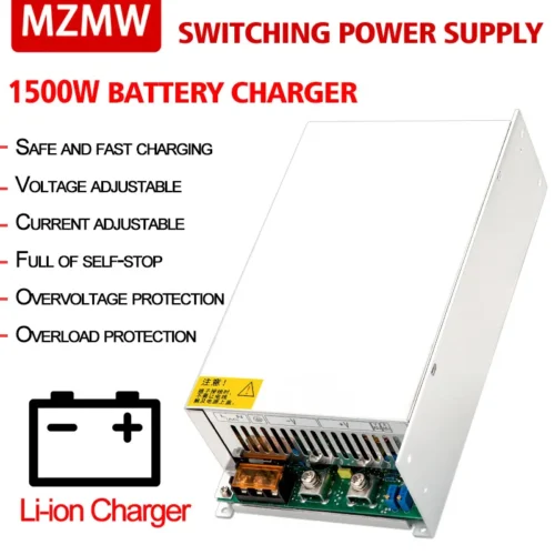 MZMW Li-ion Lithium Battery Charger Adjustable Switching Power Supply 12v 24v 36v 48v 13S 60V 16S 72V 3s-20s Fast Charger 0-100A