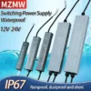 MZMW Waterproof Switching Power Supply 18W 24W 48W 60W 100W 150W 200W 300W 400W 12V 24V LED Driver Lighting Transformers Adapter