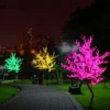 Waterproof Artificial LED Cherry Tree Night Light 1.5M-3M New Year Christmas Wedding Garden Decoration Light