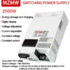 MZMW Adjustable Switching Power Supply Digital Display 2500W AC/DC CC/CV 0-12V 24V 36V 48V 60V 72V 80V 110V 220V Industrial SMPS