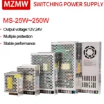 MZMW Switching Power Supply MS 25W 35W 50W 60W 75W 100W 120W 150W 200W 250W 110/220V AC TO DC 12V 24V Led Transformer SMPS