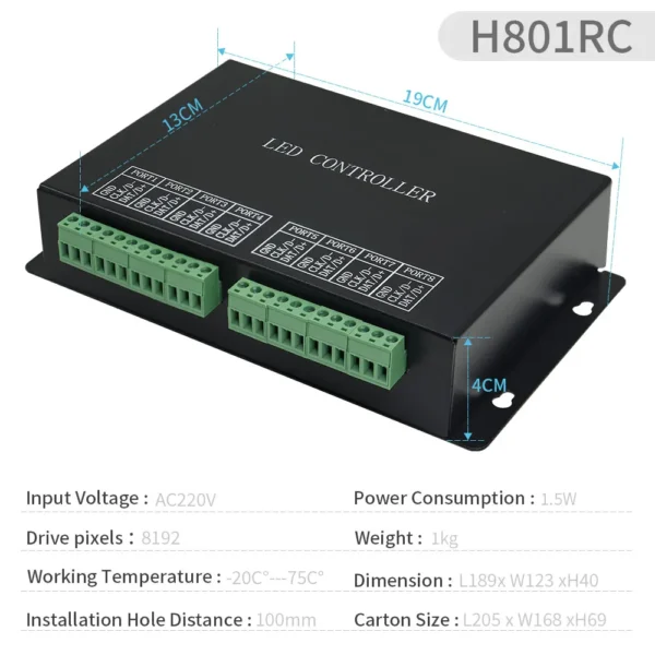 H801RC H802RA H803TC Artnet Ethernet to SPI Pixel Controller 4CH/8CH