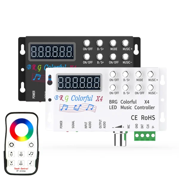 kf-Saf16ba354d2342469fae8aaeeb52f5d4o WS2815 WS2811 UCS1903 LED Strip Light Controller DC12-24V - Music, Colorful X4, BRG Remote SPI Pixels