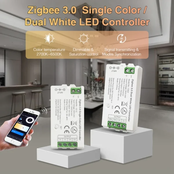 Tuya Zigbee RGBW Controller 15A Smart Hub for LED Strip Lights - Alexa & Google Compatible