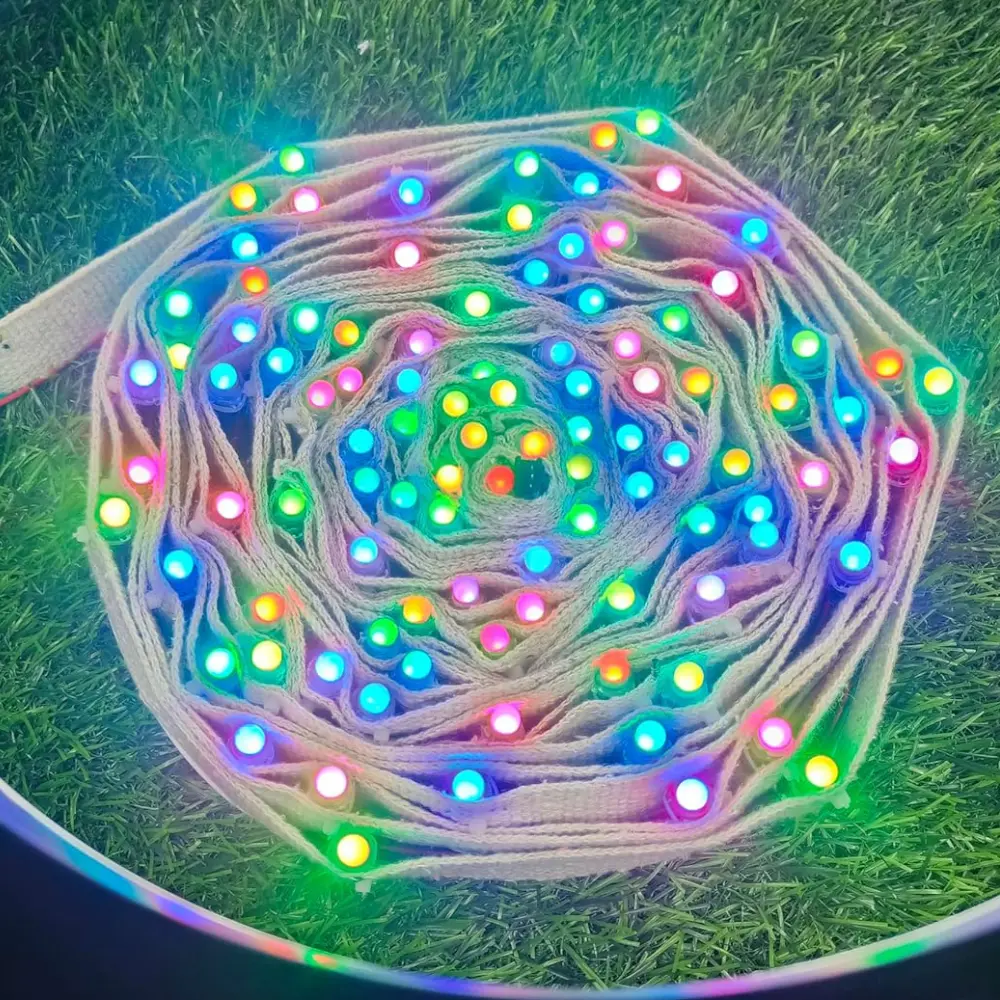 100 RGB Pixel LED Lights on a 40-Foot Strip with Controller – Multicolor, Made in India, Pure Copper