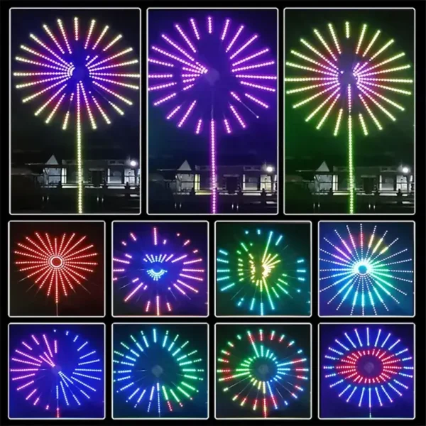 Outdoor Smart LED Firework Light – Music Sync & App Control