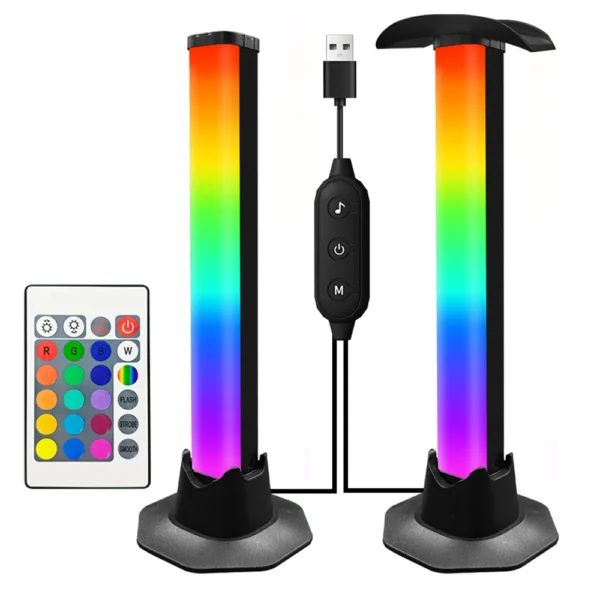 Smart RGB LED Desktop Strip Light USB Powered – App & Remote Control, Sound Reactive Music Sync Ambient Light for Bedroom, Living Room & Gaming Setup