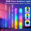 Smart RGB LED Floor Lamp Ambient Light with App & Remote Control – 180°/360° Color Changing, Multi-Shape Modern Lighting for Living Room