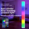 Portable RGB LED Cylindrical Floor Lamp – Music Sync Color Changing Aurora Star Ambient Light for Living Room, Bedroom & E-Sports Setup