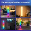 Portable RGB LED Cylindrical Floor Lamp – Music Sync Color Changing Aurora Star Ambient Light for Living Room, Bedroom & E-Sports Setup