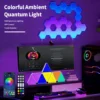 Smart RGB Hexagon LED Wall Panels – Color Changing Ambient Night Light, DIY Modular Design, App & Music Sync for Bedroom and Game Room