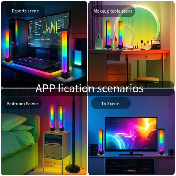 Smart RGB LED Desktop Strip Light USB Powered – App & Remote Control, Sound Reactive Music Sync Ambient Light for Bedroom, Living Room & Gaming Setup