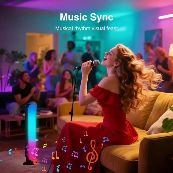 Smart RGBIC LED Strip Lights USB 1-2 Split Kit – Dynamic Color Changing, Music Sync, Remote Control for Bedroom, Gaming Setup, TV Backlight & Party Decoration