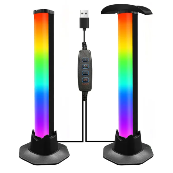 Smart RGB LED Desktop Strip Light USB Powered – App & Remote Control, Sound Reactive Music Sync Ambient Light for Bedroom, Living Room & Gaming Setup