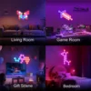 Smart RGB Hexagon LED Wall Panels – Color Changing Ambient Night Light, DIY Modular Design, App & Music Sync for Bedroom and Game Room