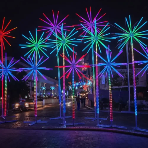 2M Outdoor LED Christmas Tree Motif Light 220V Firework Lights for Garden Street Decoration Outdoor Christmas Lights for Garden