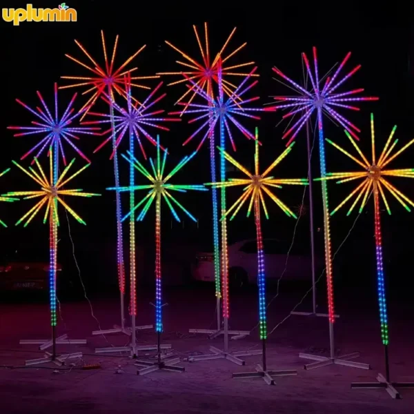 2M Outdoor LED Christmas Tree Motif Light 220V Firework Lights for Garden Street Decoration Outdoor Christmas Lights for Garden